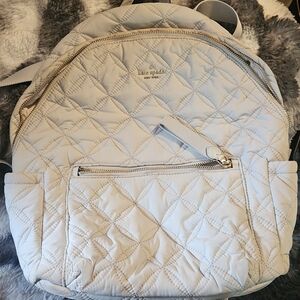 Kate Spade Quilted Cream Backpack